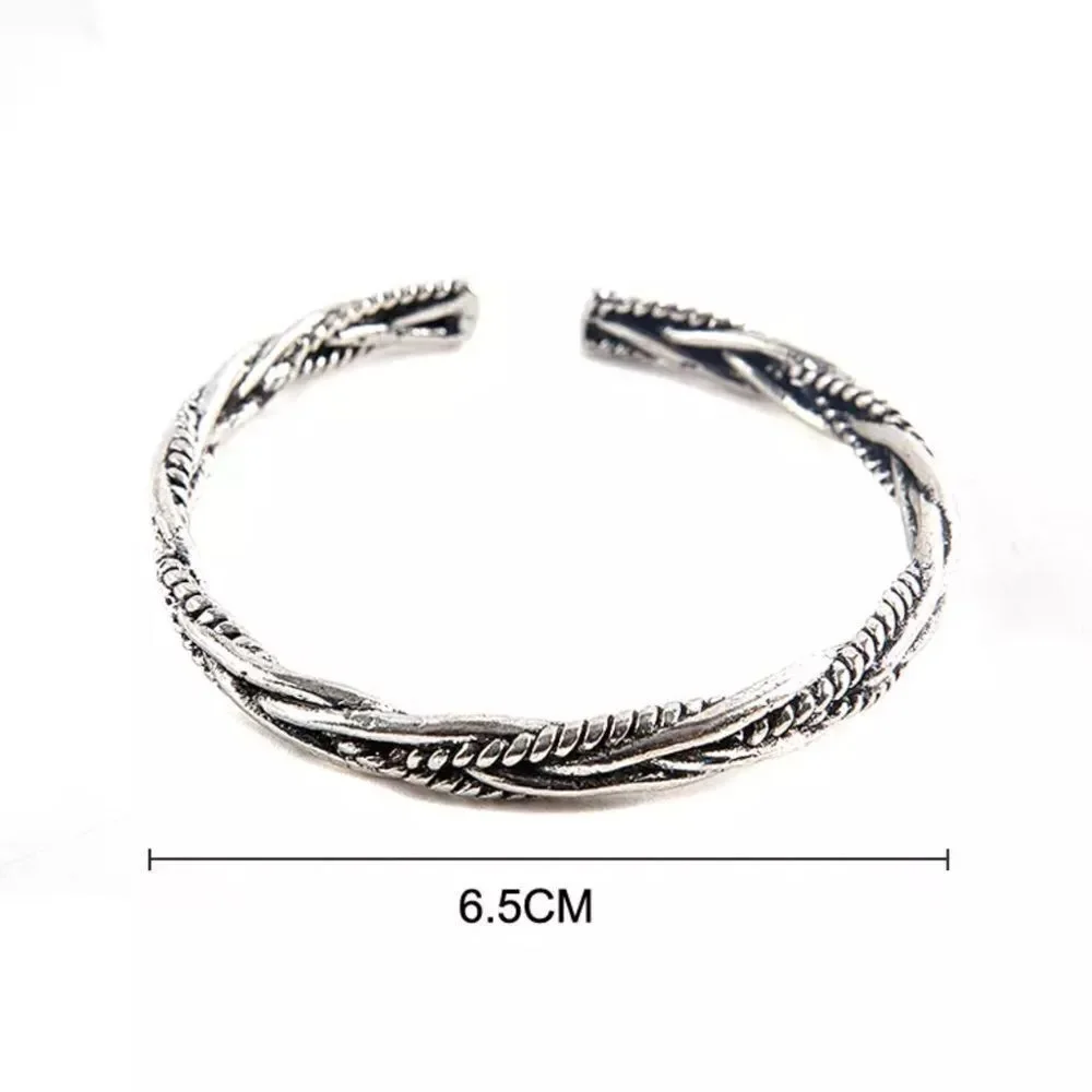 💎151💎HOST PICK! 925 Sterling Silver Vintage Style Pattern Cuff Bangle Bracelet